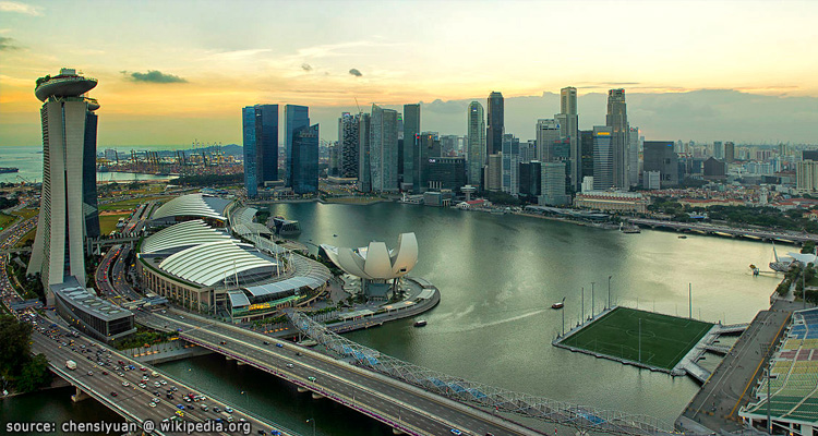 วิวจากบนชิงช้าสิงคโปร์ Singapore Flyer