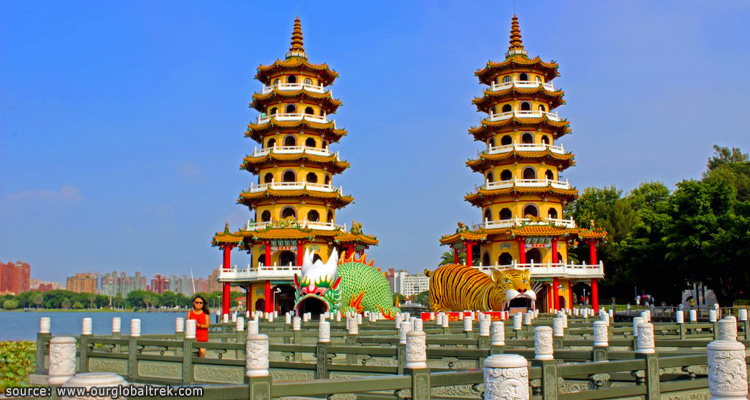 เจดีย์มังกรเสือวัดฉือจี้ Dragon Tiger Pagodas Ciji Temple