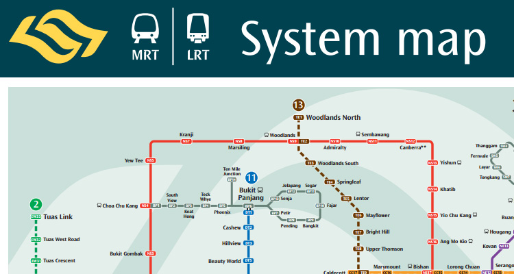 แผนที่รถไฟใต้ดินสิงคโปร์ SMRT คลิกที่รูปได้เลย