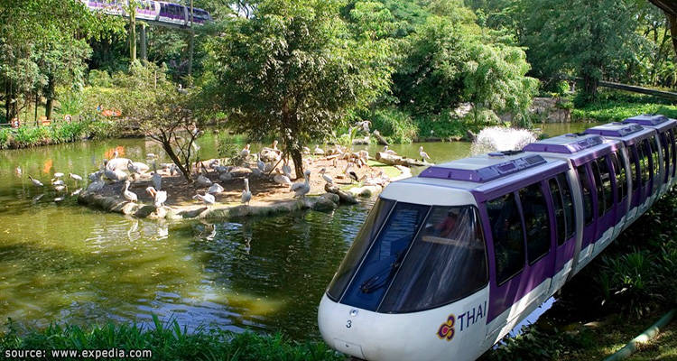 บรรยากาศการนั่งรถราง Tram Ride ภายในสวนนกจูล่ง