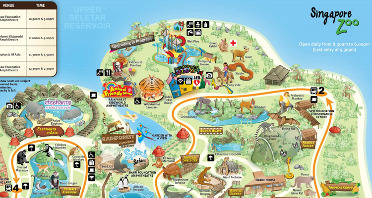 คลิก ดาวโหลดแผนที่ของสวนสัตว์สิงคโปร์ Singapore Zoo
