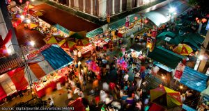 บรรยากาศที่ถนนคนเดินไชน่าทาวน์สิงคโปร์