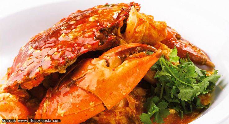  ปูผัดพริก Chilli Crab ของสิงคโปร์