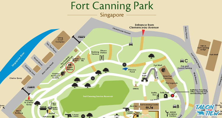ดาวน์โหลดแผนที่สวนป้อมปราการ แคนนิง Fort Canning Park