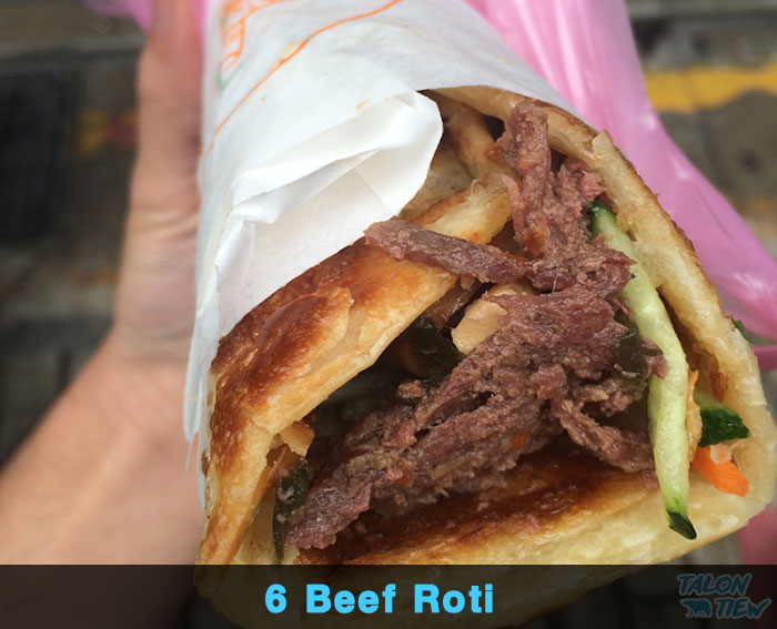 โรตีห่อเนื้อ หนิวโร้วเจี่ยนบิง Beef Breakfast Roti