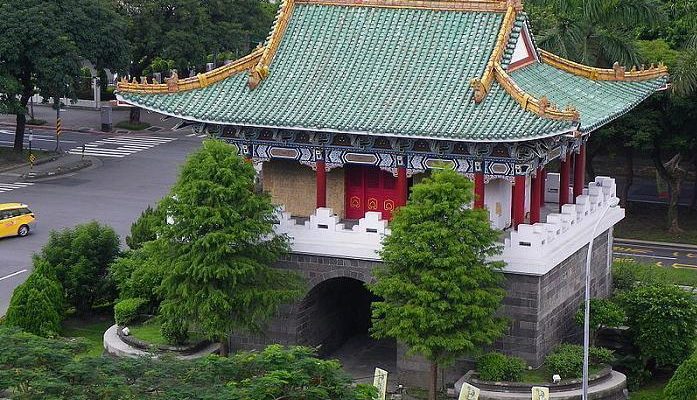 ภาพมุมสูงของประตูเมืองทิศใต้ลี่เจิง Li-Zheng Gate