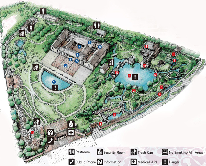 แผนผังภายในพิพิธภัณท์บ้านประวัติศาตร์หลินอันไท่ Lin An Tai Historical House Museum