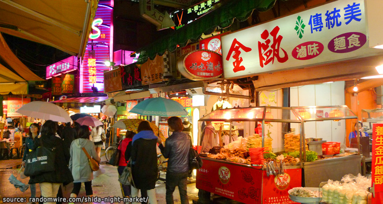 บรรยากาศที่ตลาดกลางคืน Shida Night Market