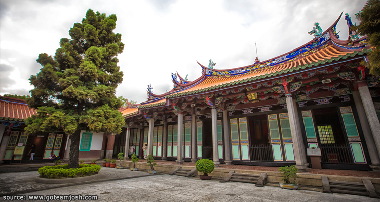 บรรยากาศภายในวัดขงจื้อไทเป Taipei Confucius Temple